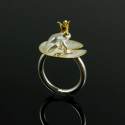 Ring Froschkönig, 935 Silber teilvergoldet