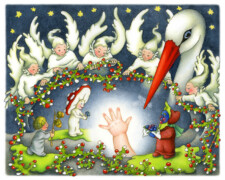 TrudePi Westpfeil, Eine herbstliche Weihnachtsgeschichte, Herr Blaubeert, Herr Eichel und Frau Pilz übergeben dem Geburtstagskind ihre Geschenke