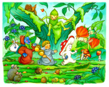 TrudePi Westpfeil, Eine herbstliche Weihnachtsgeschichte, Herr Blaubeert, Herr Eichel und Frau Pilz machen sich auf den Weg