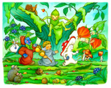 TrudePi Westpfeil, Eine herbstliche Weihnachtsgeschichte, Herr Blaubeert, Herr Eichel und Frau Pilz machen sich auf den Weg